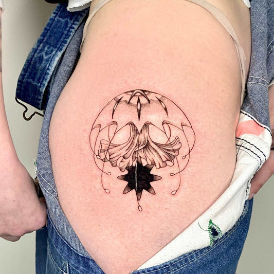 jellyfish black and gray tattoo