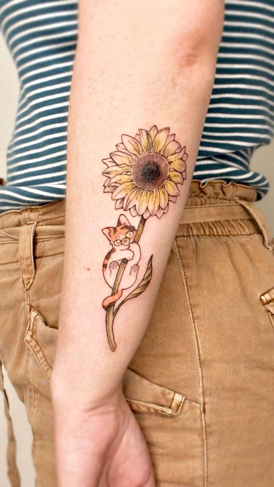 Color Tattoo: Sunflower and Cat